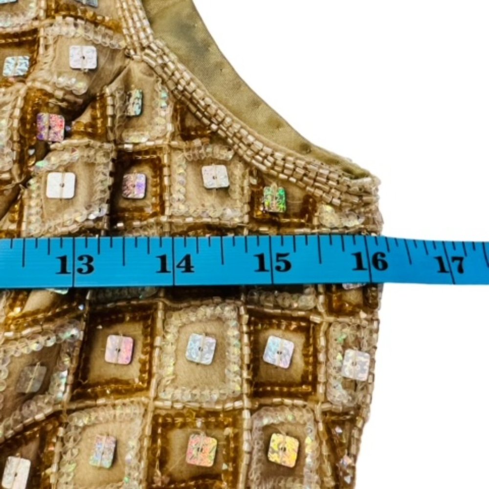 K.C.‎ Malhan Sequined Beaded Sleeveless Small Top Gorgeous! Dressy BOHO CITY - Picture 6 of 11